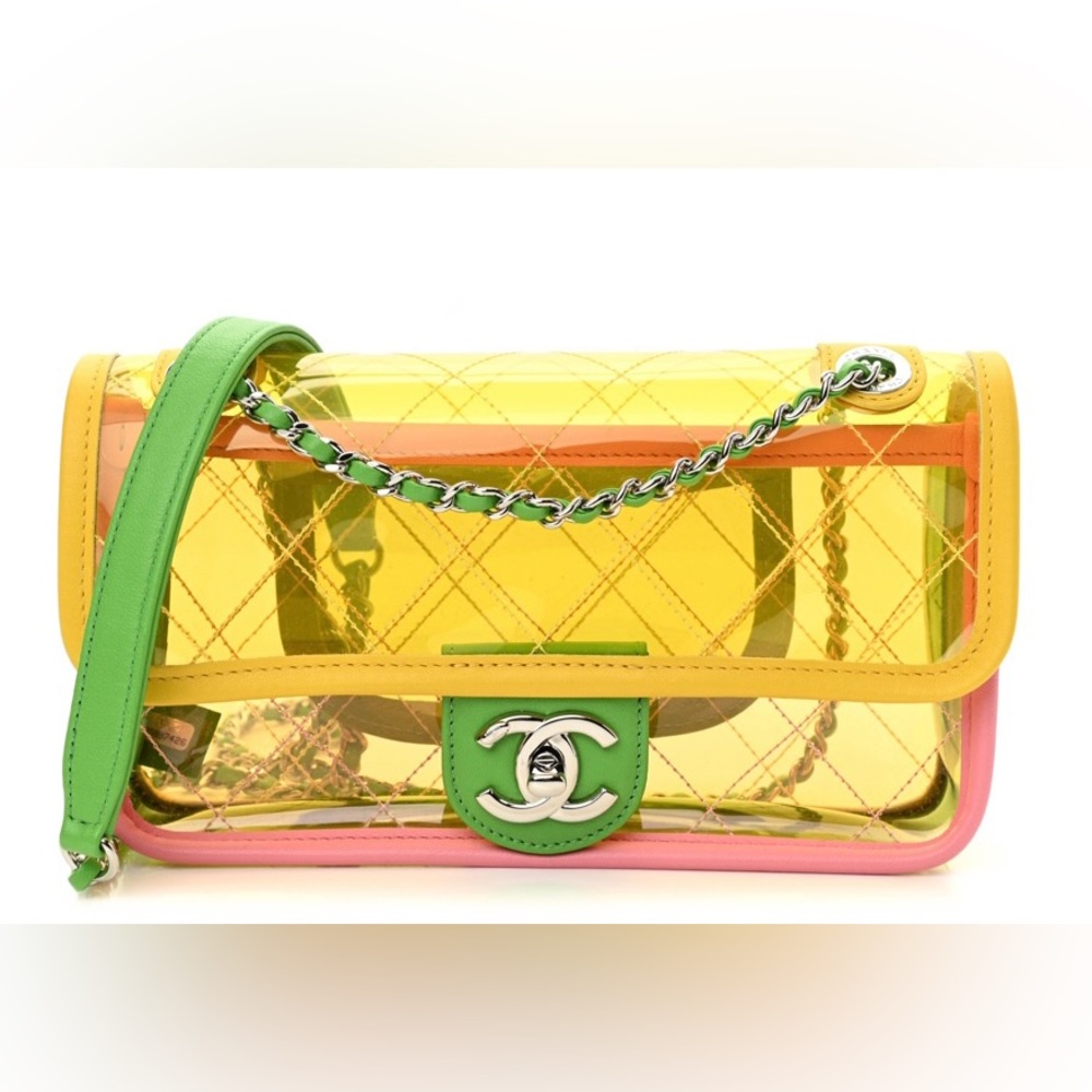 RARE Chanel PVC pink, orange, green
